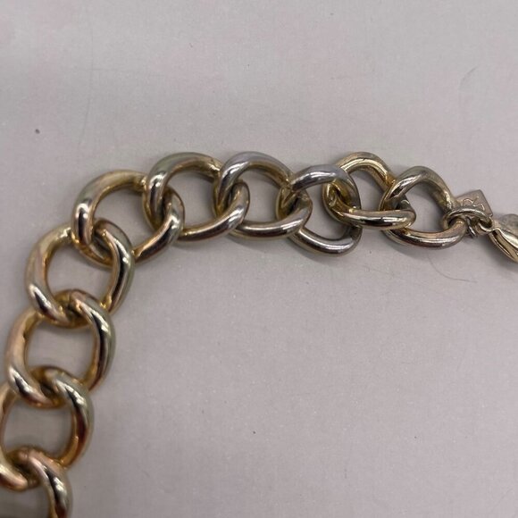 Banana Republic Gold Tone Chain Link Necklace With Orange Floral Beads & Yellow - Picture 5 of 5